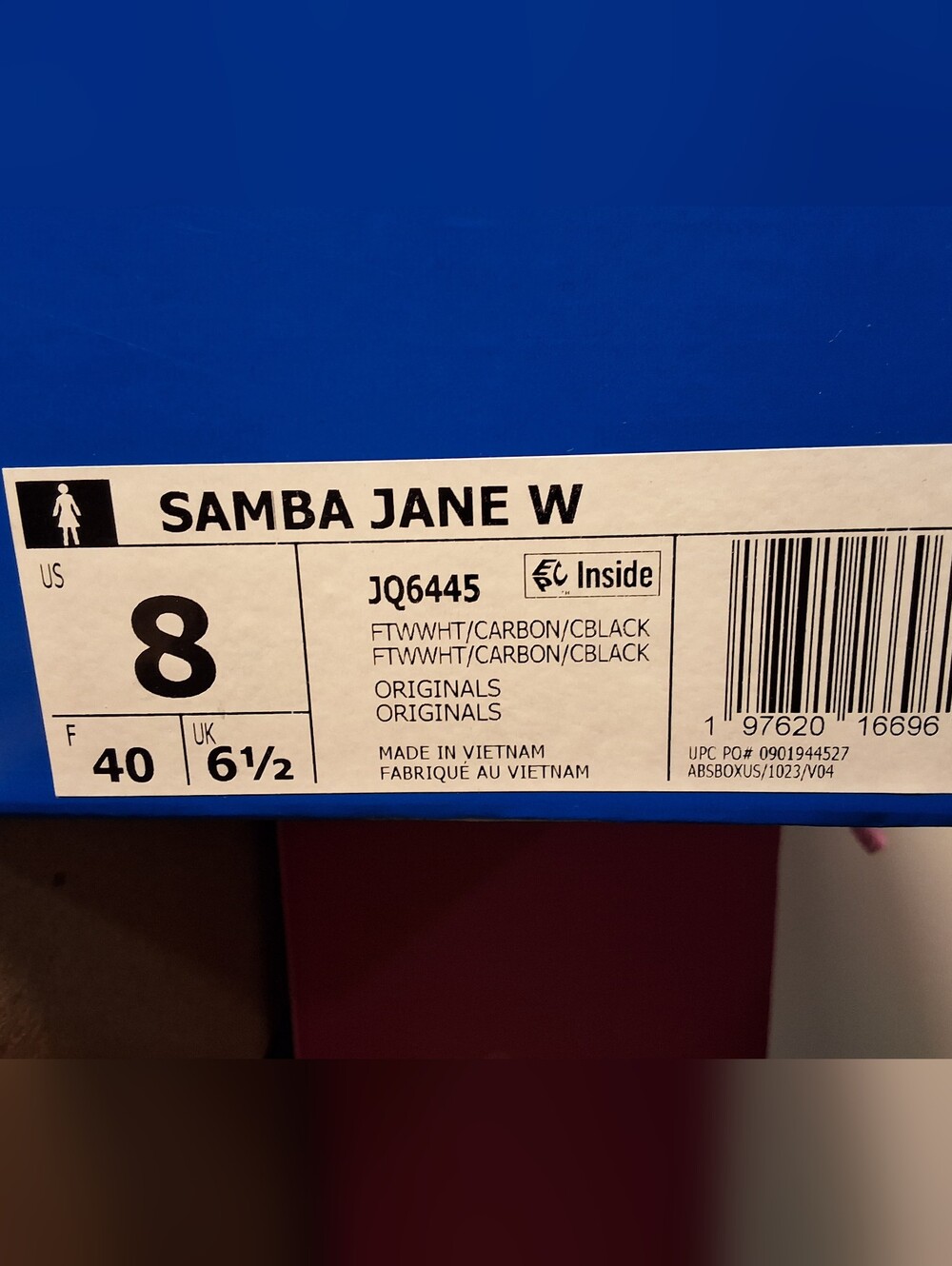 Adidas Samba Jane W Black White Mary Jane Sneakers Size 8 NIB JQ6445